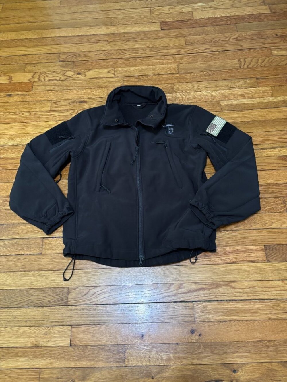 Rothco Nine Line Softshell Jacket Men's Sz Medium Black Tactical Fleece Lined